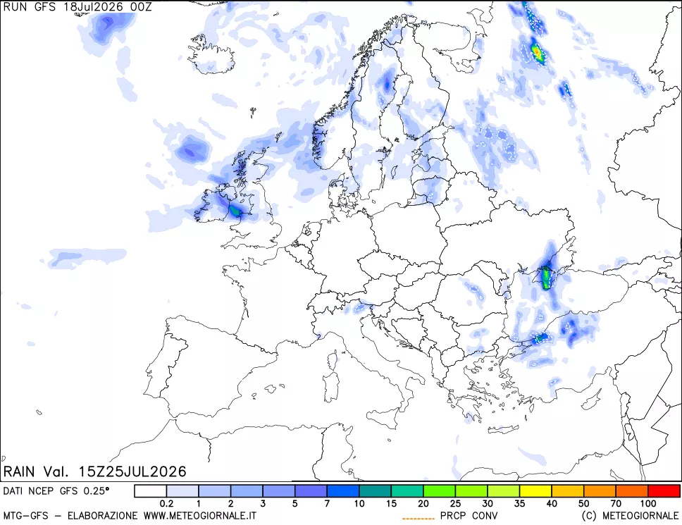 mappa Precipitazioni totali e convettive