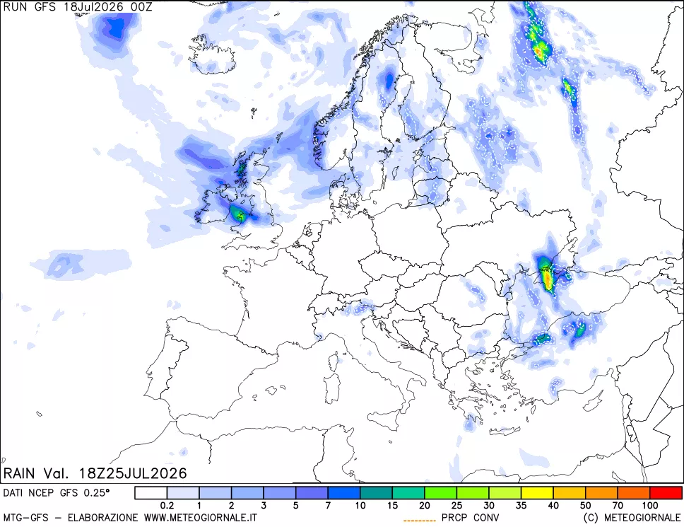 mappa Precipitazioni totali e convettive