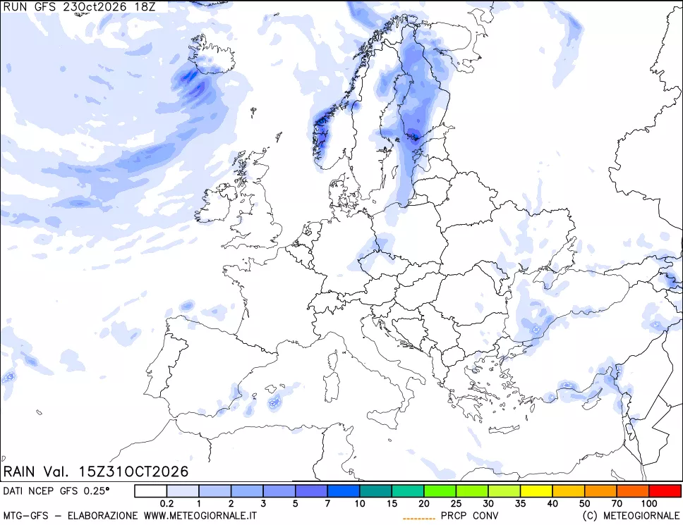 mappa Precipitazioni totali e convettive
