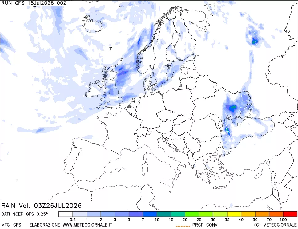 mappa Precipitazioni totali e convettive