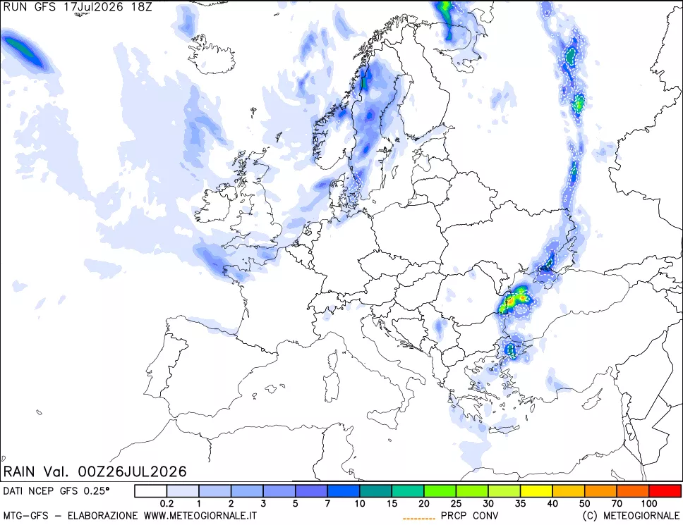 mappa Precipitazioni totali e convettive
