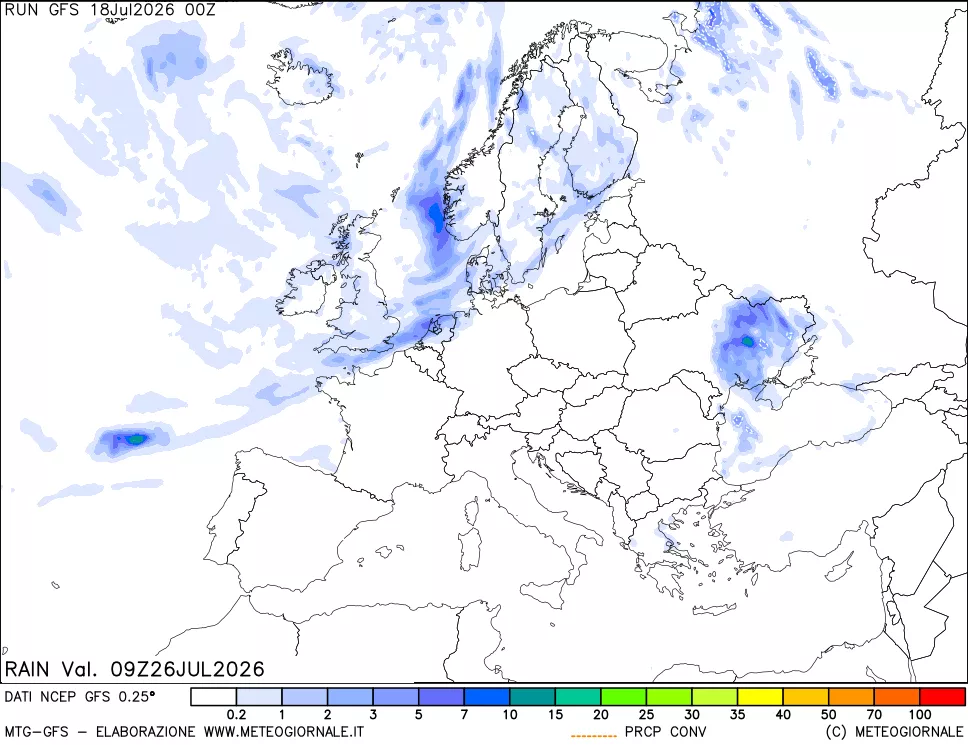 mappa Precipitazioni totali e convettive