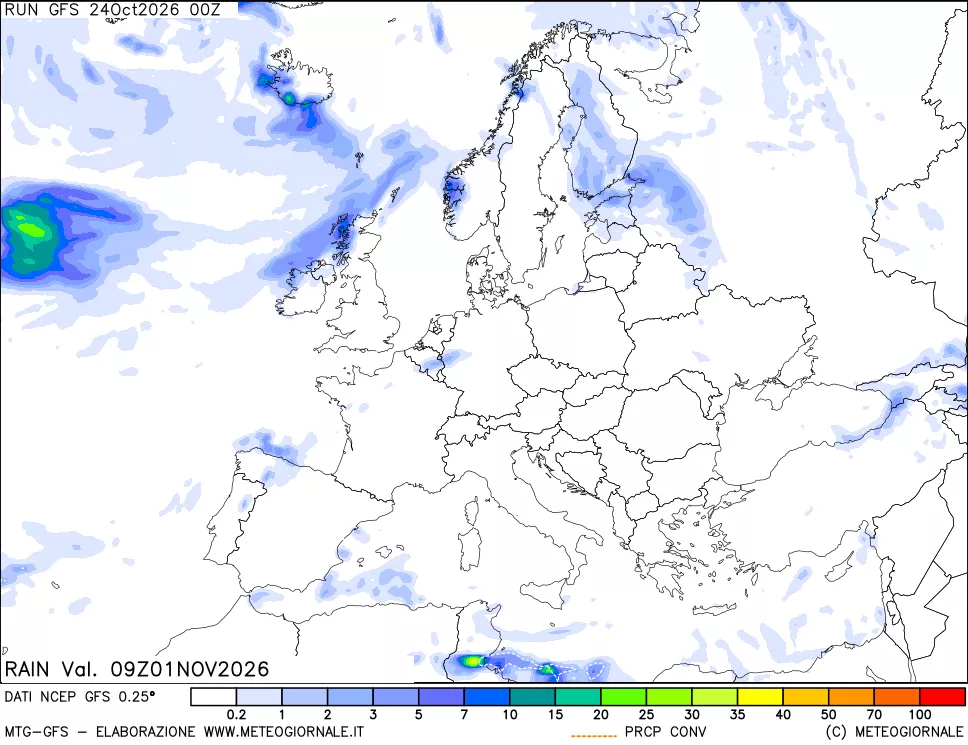 mappa Precipitazioni totali e convettive