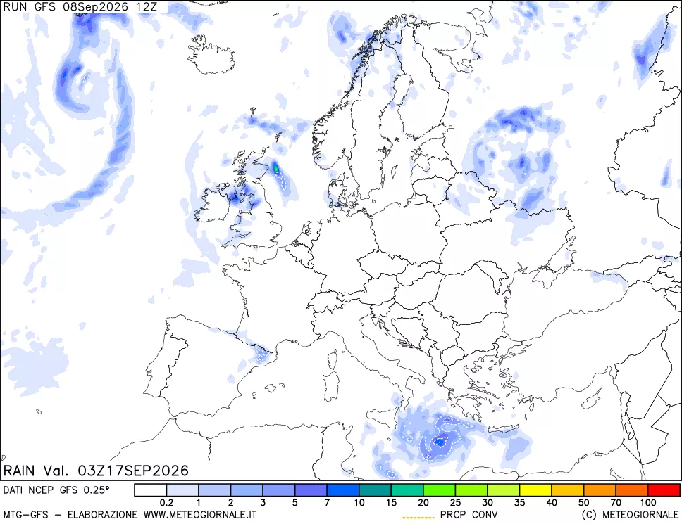 mappa Precipitazioni totali e convettive