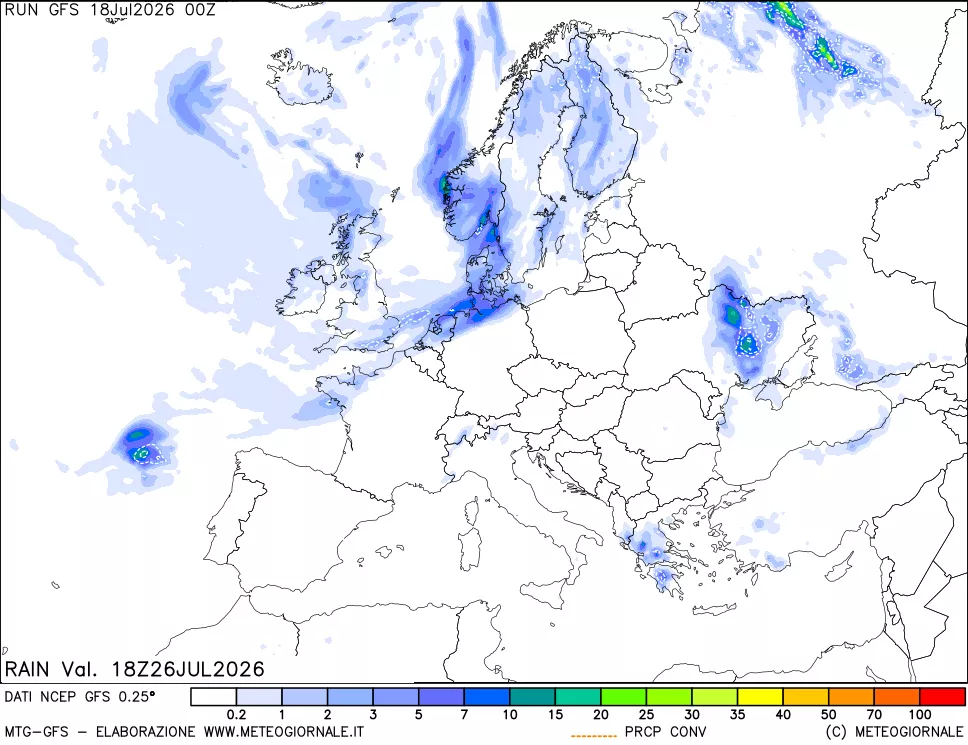 mappa Precipitazioni totali e convettive