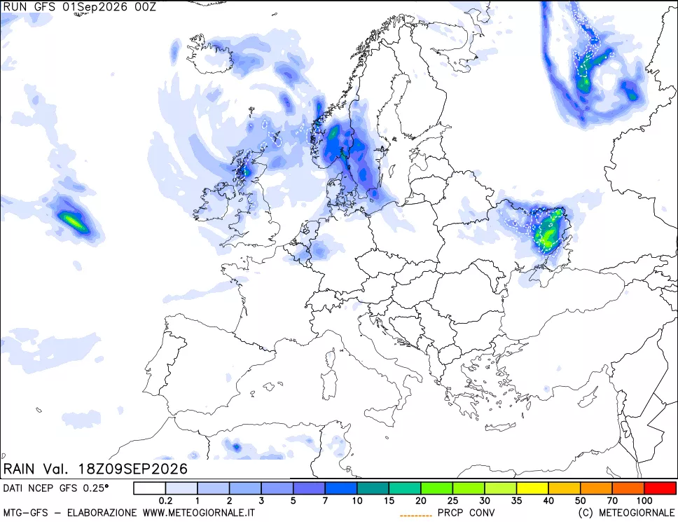 mappa Precipitazioni totali e convettive