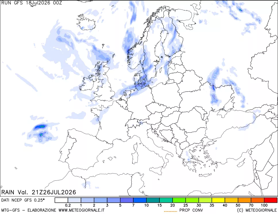 mappa Precipitazioni totali e convettive