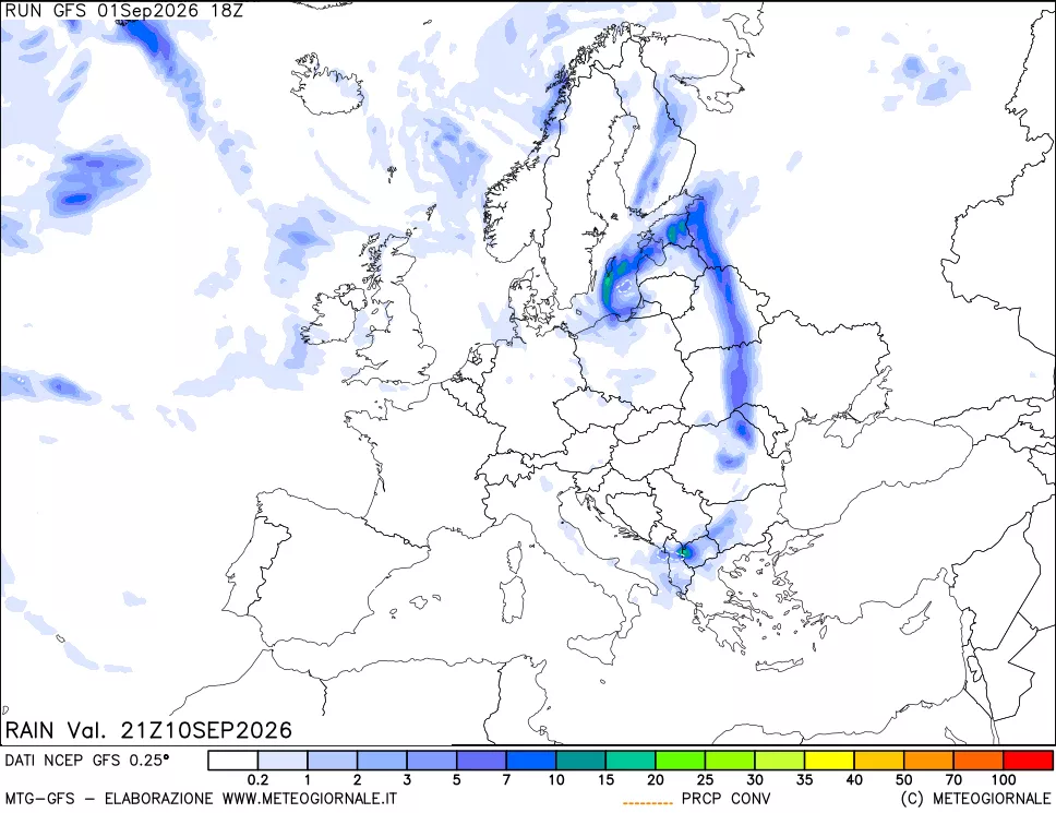 mappa Precipitazioni totali e convettive