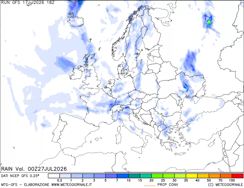 mappa Precipitazioni totali e convettive