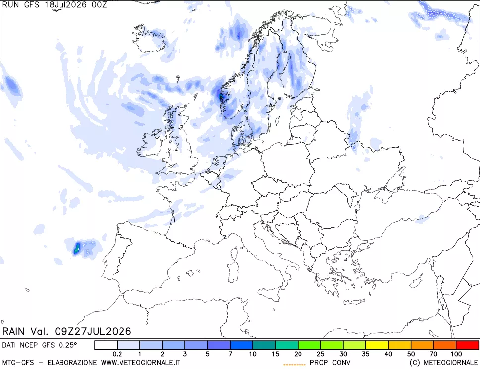 mappa Precipitazioni totali e convettive