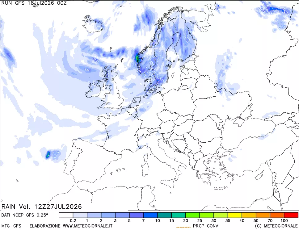 mappa Precipitazioni totali e convettive