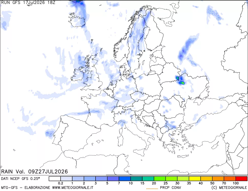 mappa Precipitazioni totali e convettive
