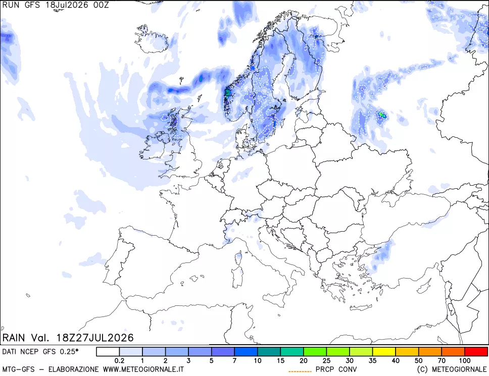 mappa Precipitazioni totali e convettive