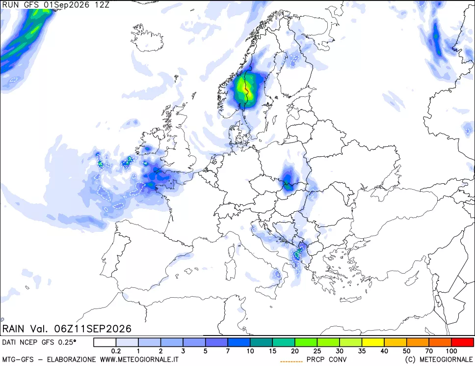 mappa Precipitazioni totali e convettive