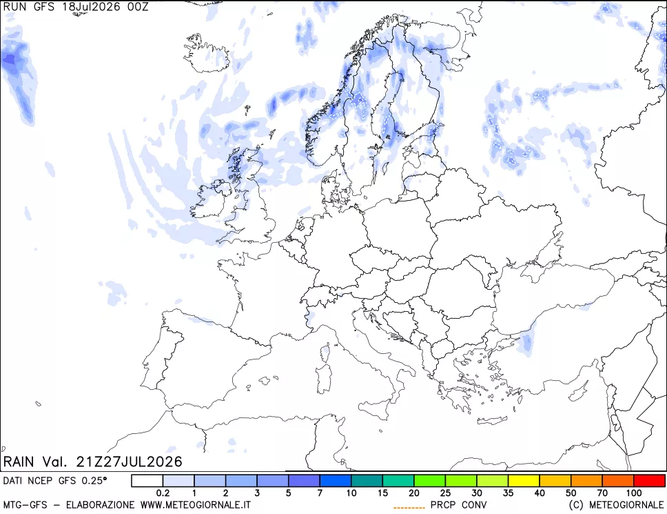 mappa Precipitazioni totali e convettive