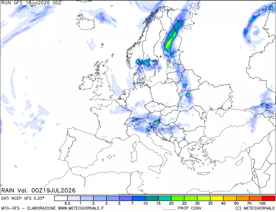 mappa Precipitazioni totali e convettive
