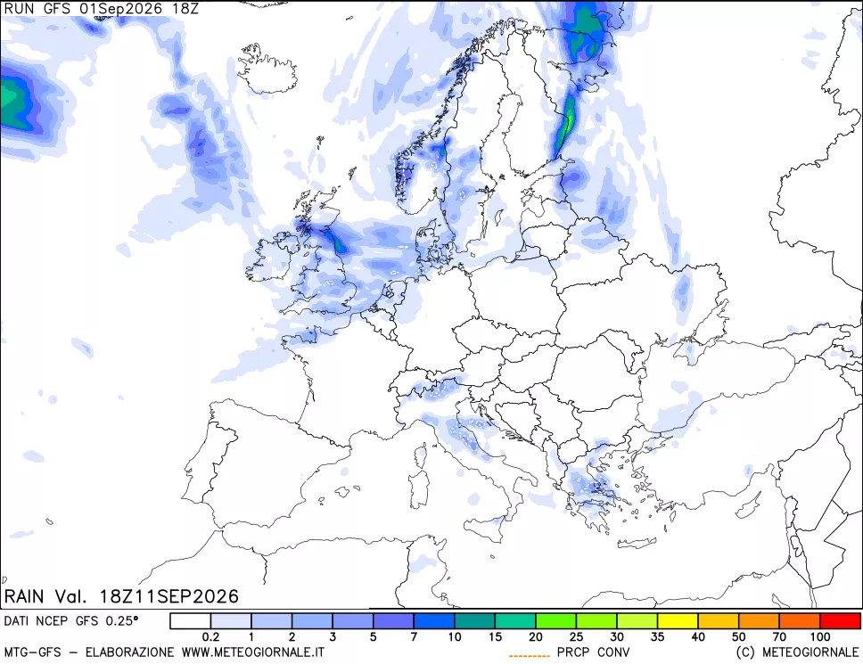 mappa Precipitazioni totali e convettive