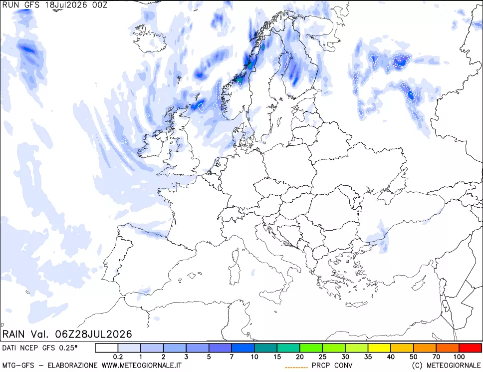 mappa Precipitazioni totali e convettive