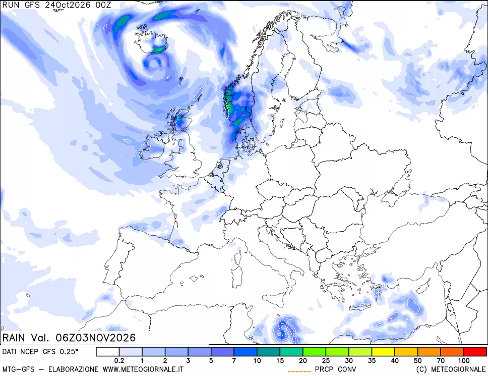 mappa Precipitazioni totali e convettive