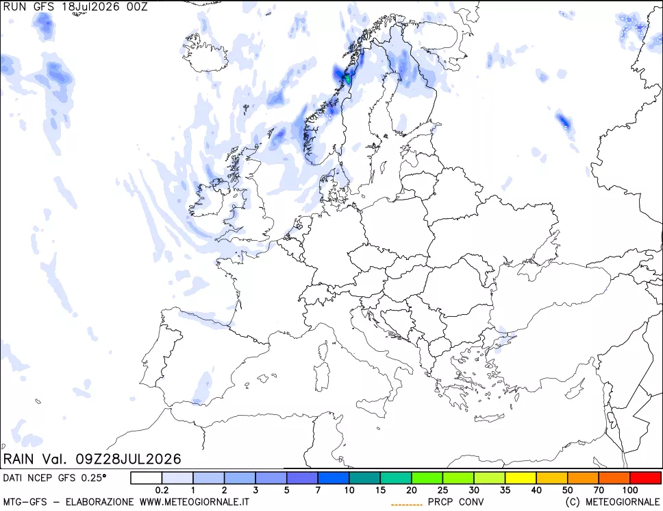 mappa Precipitazioni totali e convettive
