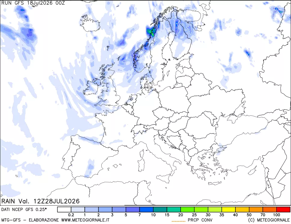 mappa Precipitazioni totali e convettive