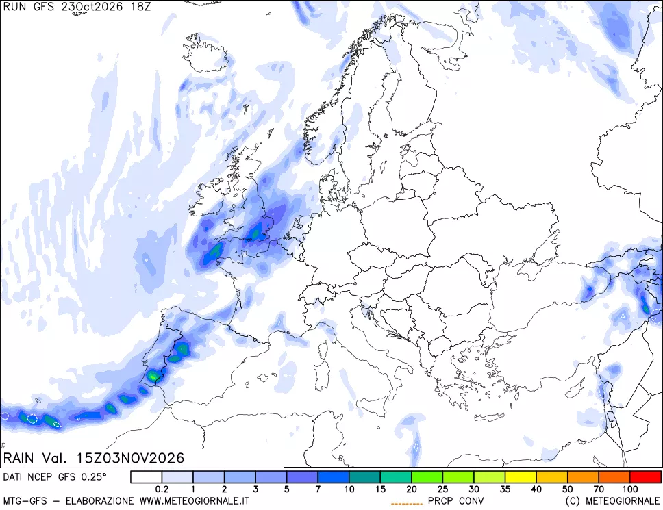 mappa Precipitazioni totali e convettive