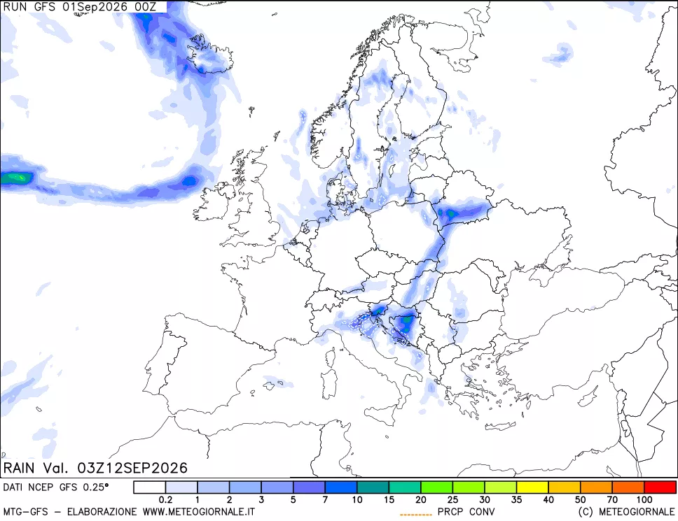 mappa Precipitazioni totali e convettive