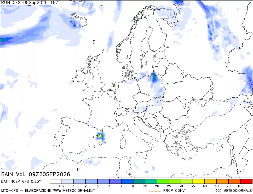 mappa Precipitazioni totali e convettive