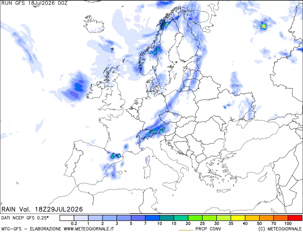 mappa Precipitazioni totali e convettive