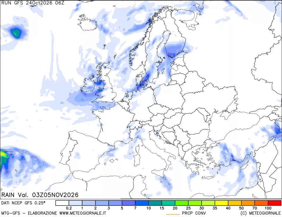 mappa Precipitazioni totali e convettive