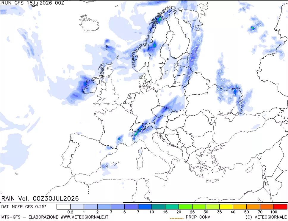 mappa Precipitazioni totali e convettive
