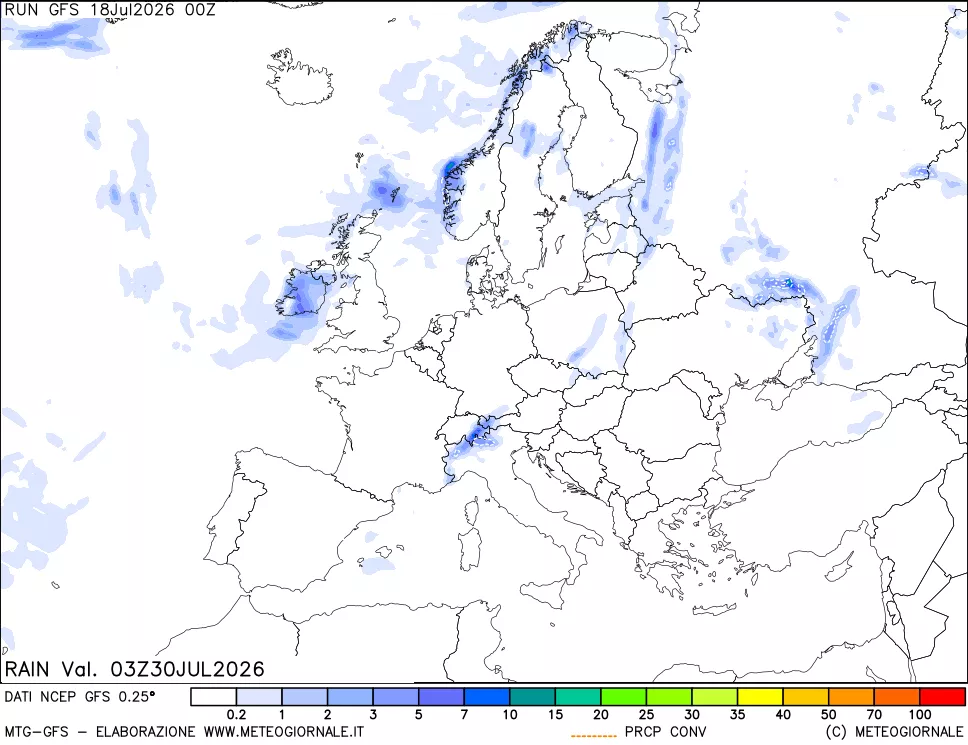 mappa Precipitazioni totali e convettive