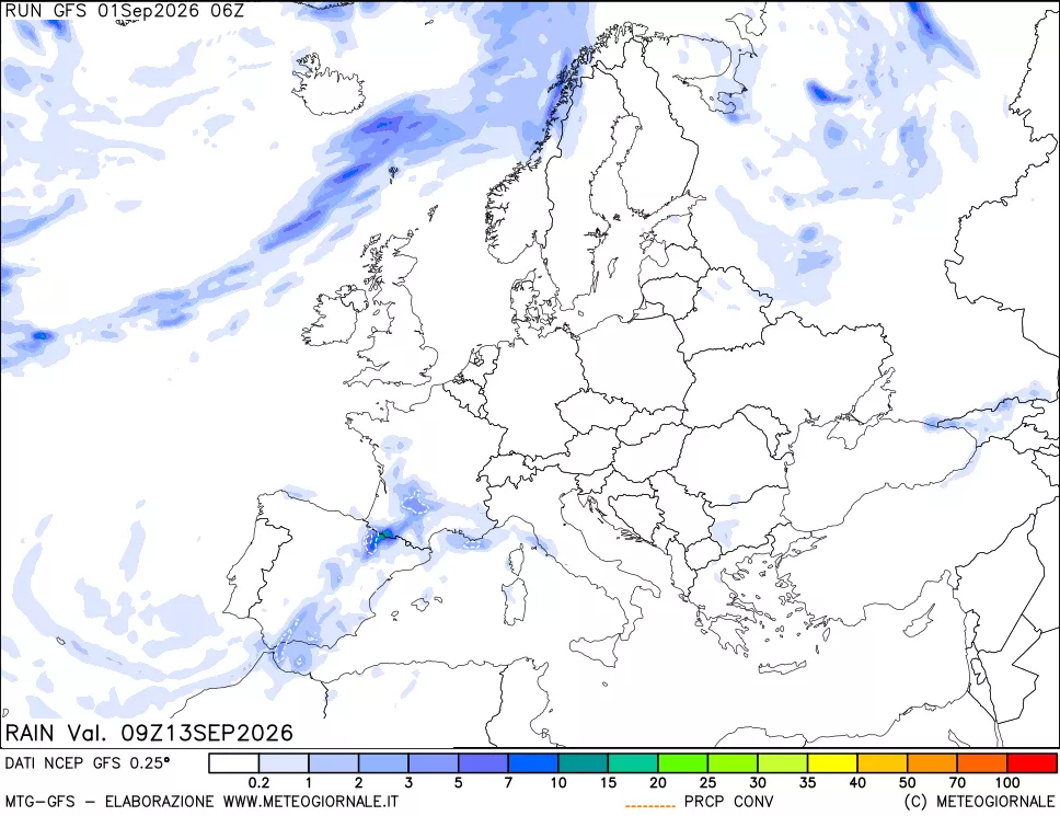 mappa Precipitazioni totali e convettive