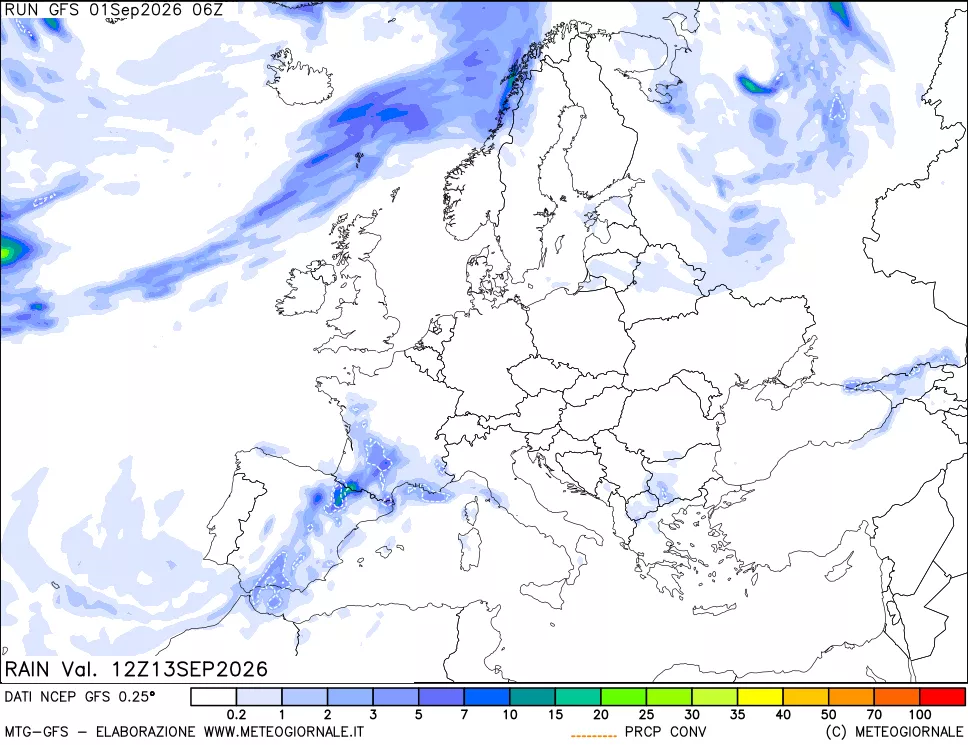 mappa Precipitazioni totali e convettive