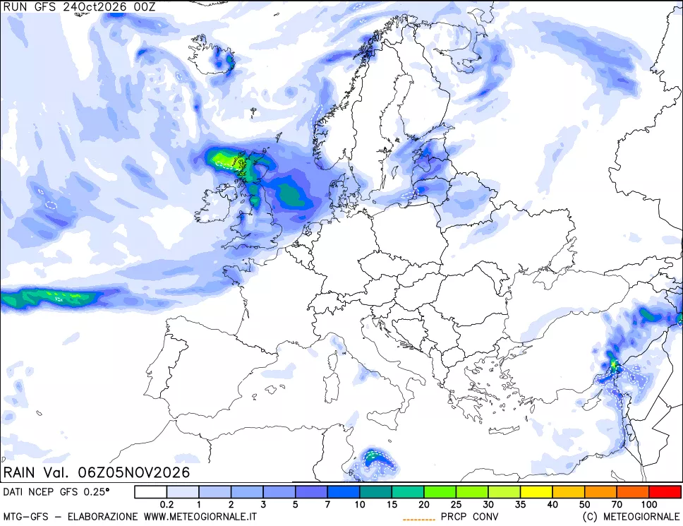 mappa Precipitazioni totali e convettive
