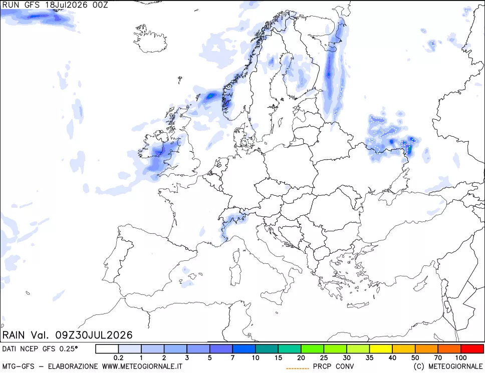 mappa Precipitazioni totali e convettive