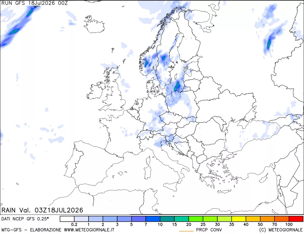 mappa Precipitazioni totali e convettive