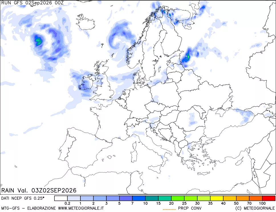 mappa Precipitazioni totali e convettive