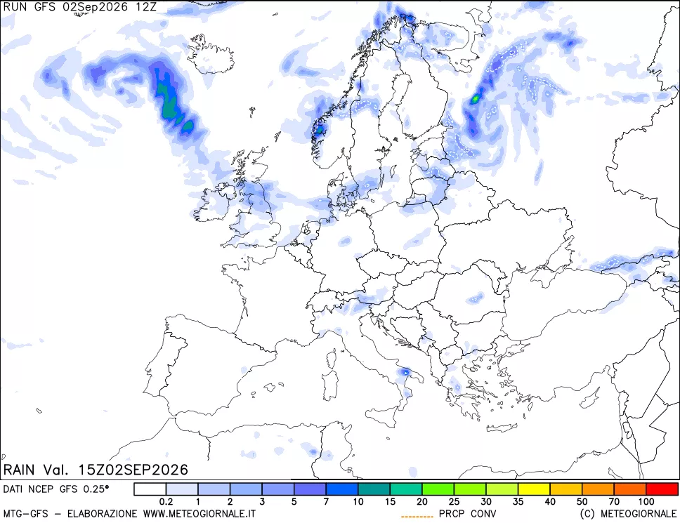 mappa Precipitazioni totali e convettive