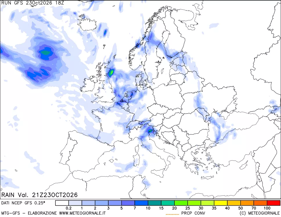 mappa Precipitazioni totali e convettive