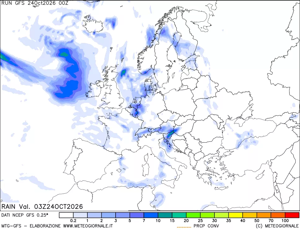 mappa Precipitazioni totali e convettive