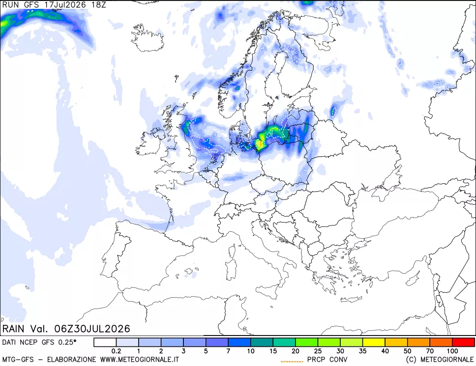 mappa Precipitazioni totali e convettive