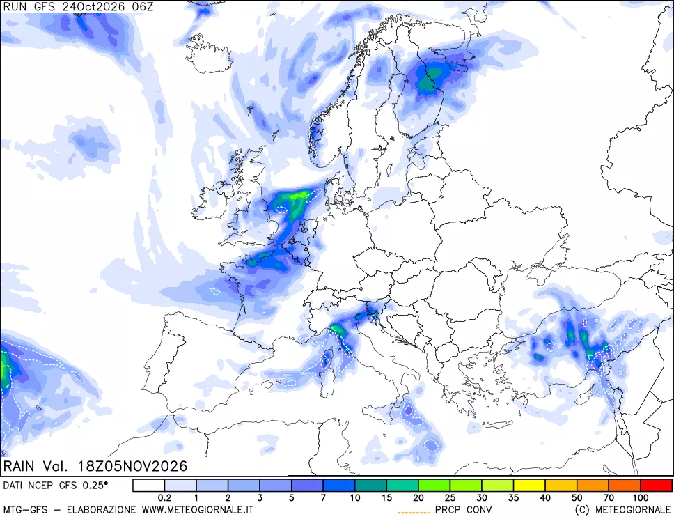 mappa Precipitazioni totali e convettive