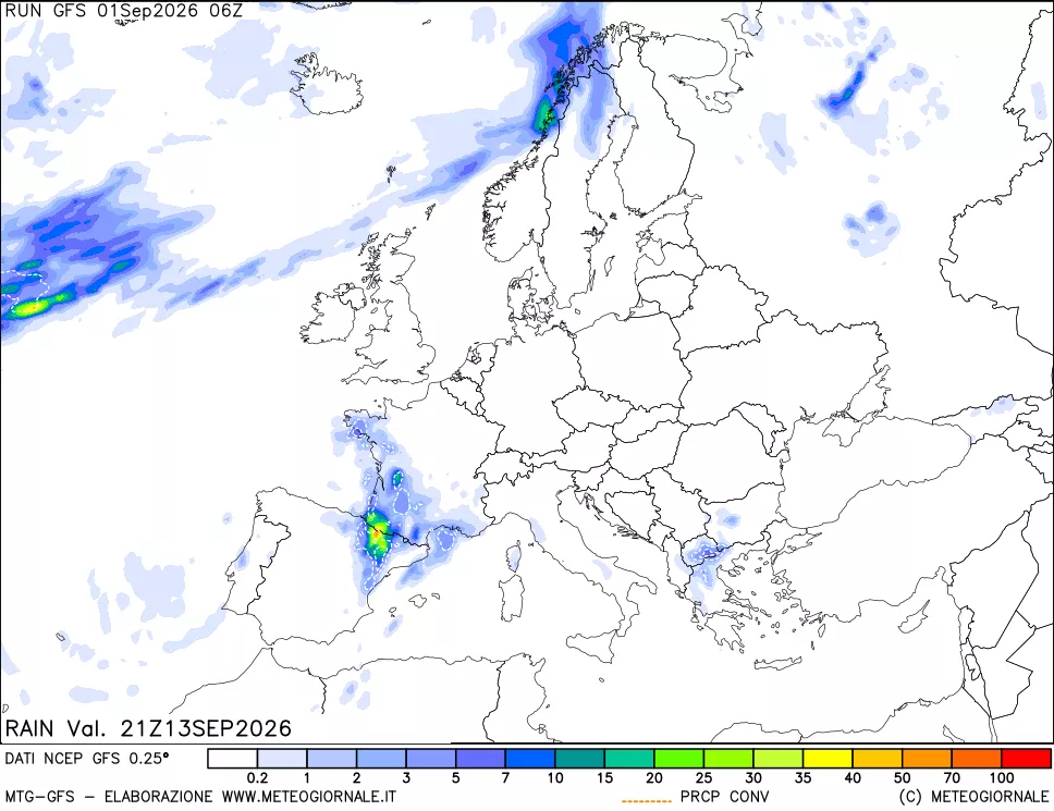 mappa Precipitazioni totali e convettive