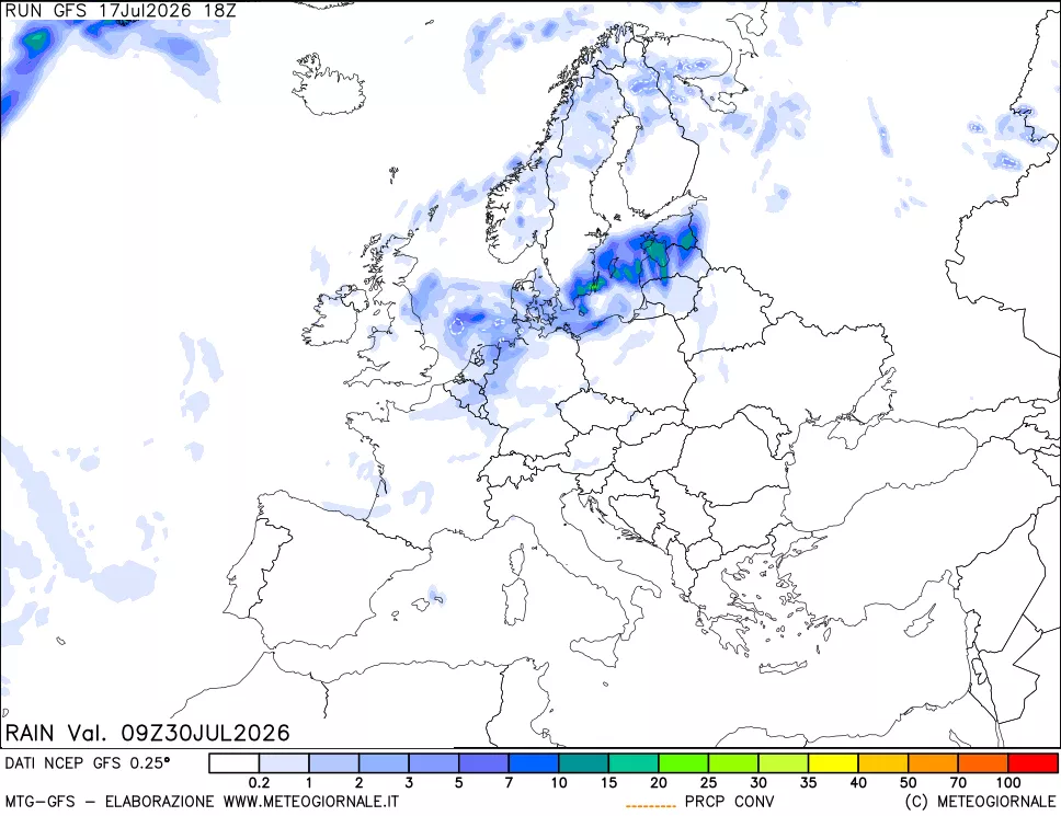 mappa Precipitazioni totali e convettive