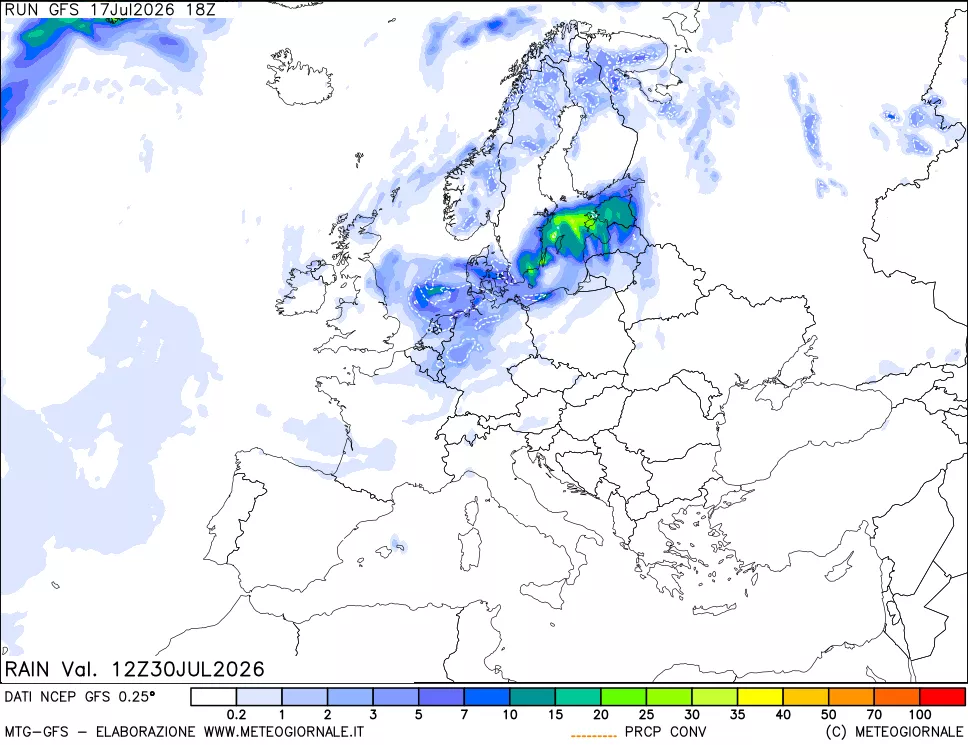 mappa Precipitazioni totali e convettive