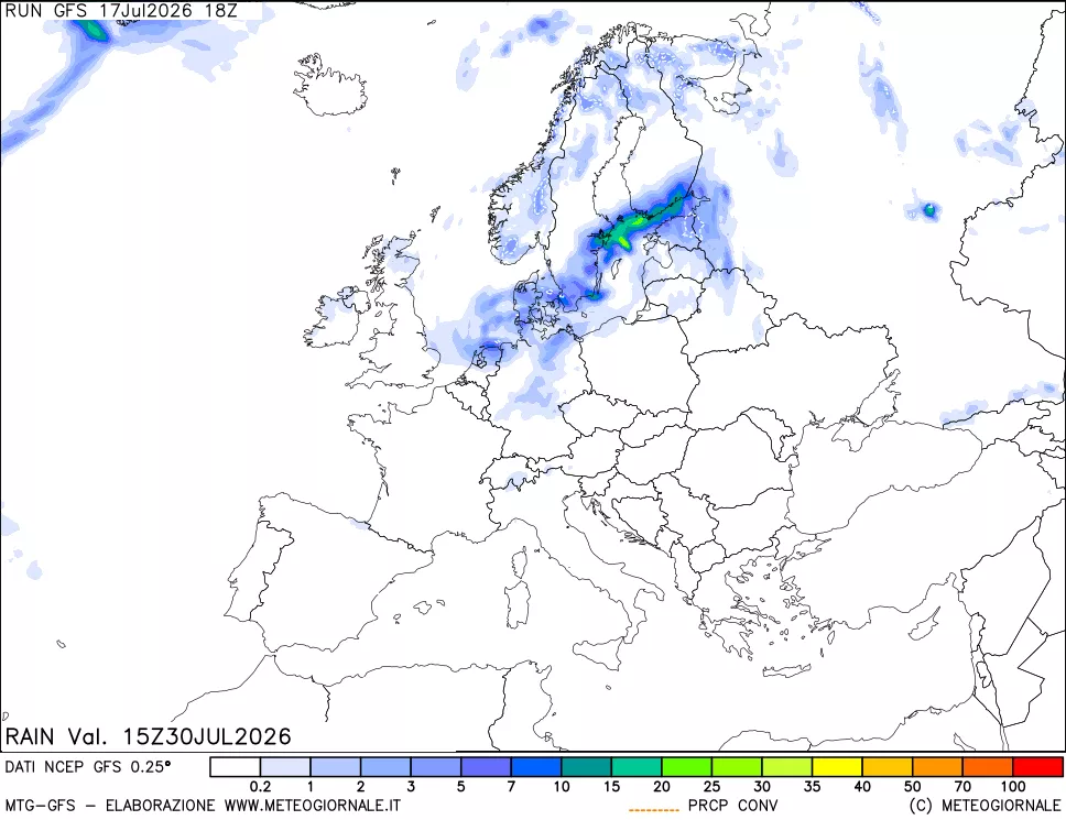 mappa Precipitazioni totali e convettive