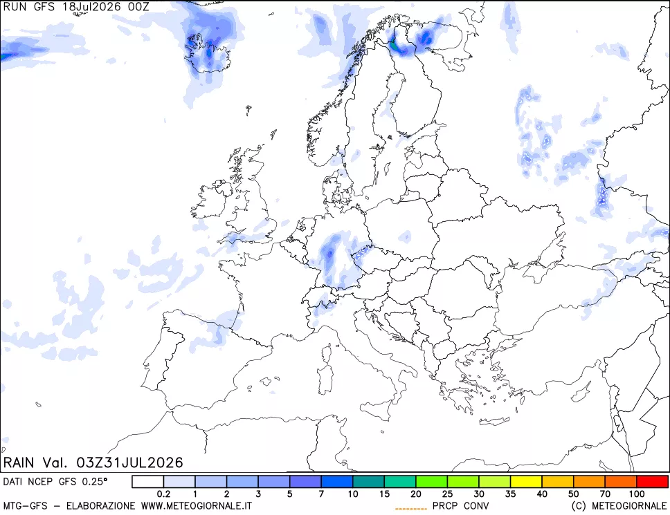 mappa Precipitazioni totali e convettive