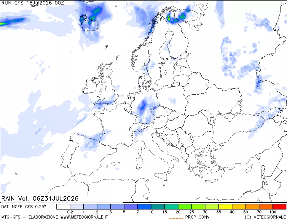 mappa Precipitazioni totali e convettive
