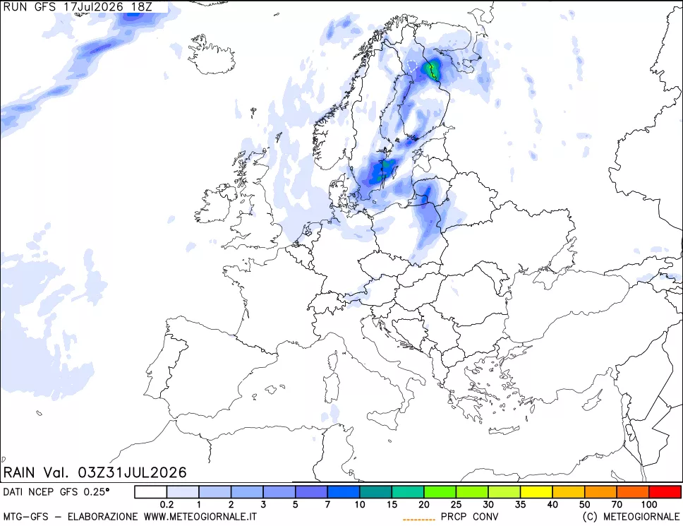 mappa Precipitazioni totali e convettive